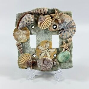 Touch of Class Seashell Double Toggle Switch Plate Beach Coastal Decor NEW 5.25"